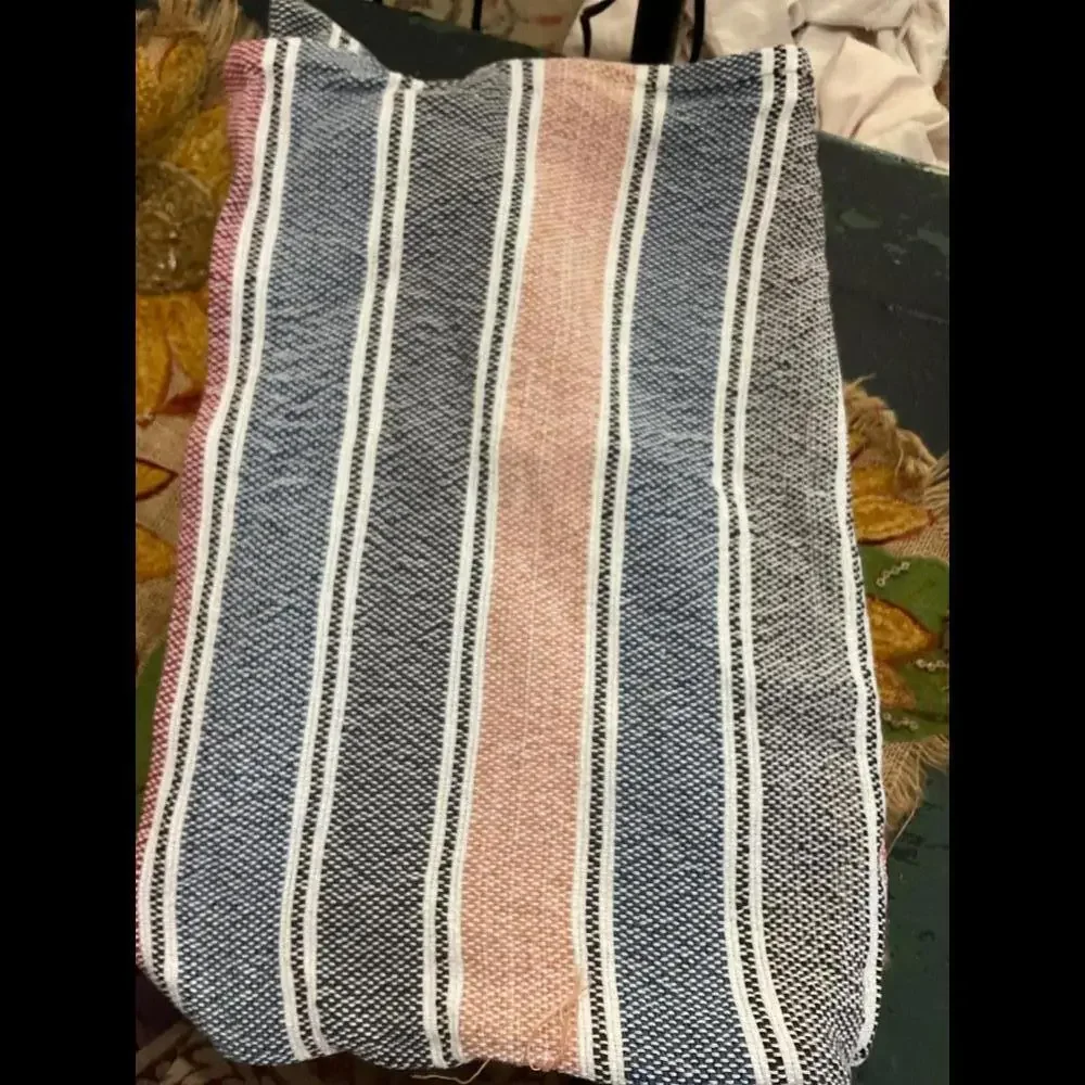 Pottery Barn Colorful Striped Cotton Silas Sailor Stripe Pillow Covers (2)